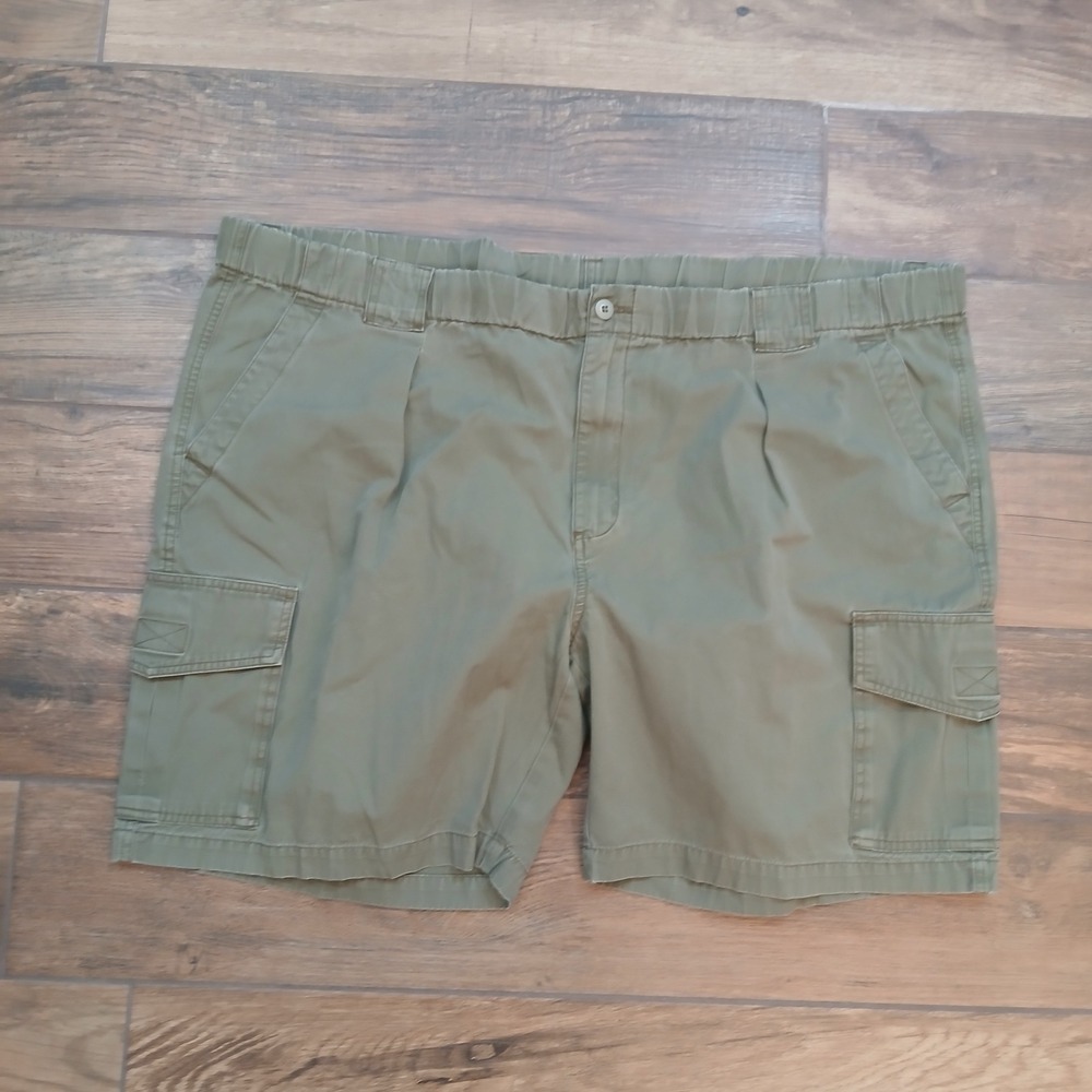 Tommy‎ Bahama Shorts Mens 2XL XXL Green Cargo Elastic Waist Drawstring Cotton